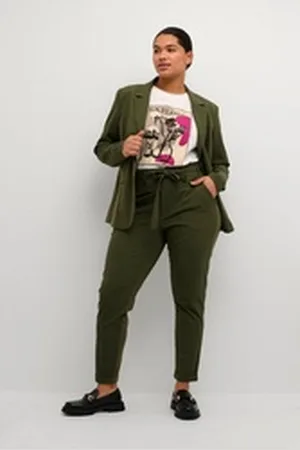 Kaffe Anzughose Pants Suiting KCjia Große Größen grün 50