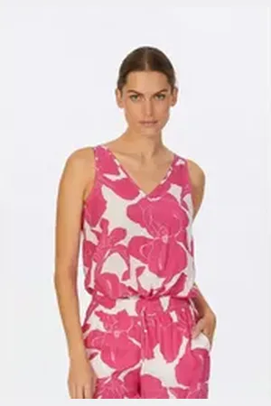 Marc Aurel Blusentop mit pinkem Blumenprint rosa 36