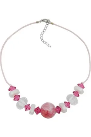 GALLAY Perlenkette Kette Perle rosa-marmoriert, kristal (1-tlg) rosa