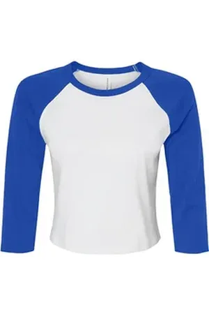 Bella + Canvas Longsleeve Women ́s Micro Rib 3/4 Raglan Baby Tee Langarmshirt Damen XXL