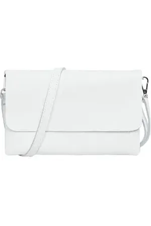 CASPAR Clutch Abendtasche Damen Leder Handtasche - CLASSIC LINE - Modell No.835, leicht, elegant & unempfindlich - 100% Echtleder - Handmade in Italy weiß