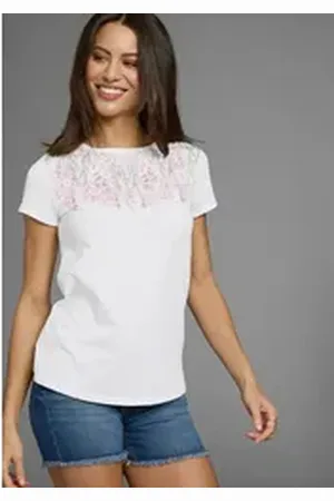 Laura Scott T-Shirt mit romantischen Floralprint in Pastellfarben - NEUE KOLLEKTION rosa 48
