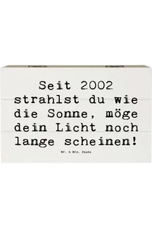 Mr. & Mrs. Panda Dekokiste 19 x 12 cm 2002 Geburtstag - Weiß - Geschenk, strahlen, Holzkiste, Sc (1 St), Einschlagscharniere weiß