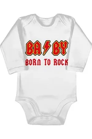 Shirtracer Shirtbody BA BY Born to rock Rot Sprüche Baby weiß 3/6 Monate