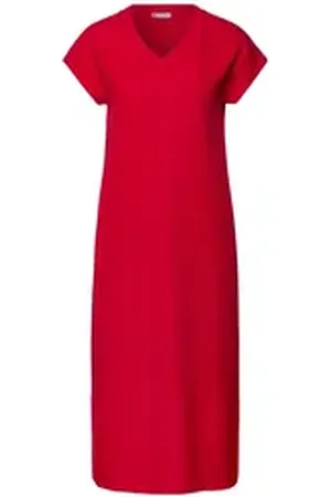 Street one Midikleid sleevless Rib Dress_solid rot 36