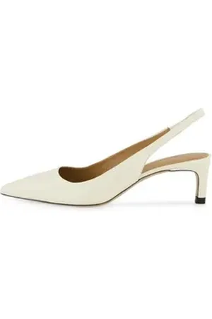 HUGO BOSS Damen Slingback-Pumps aus Leder Pumps weiß 40 EU