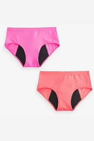 Next Hipster Teen Hygiene-Slip für starke Blutung, 2er-Pack (2-St) orange|rosa 146-152 (11-12 J.)