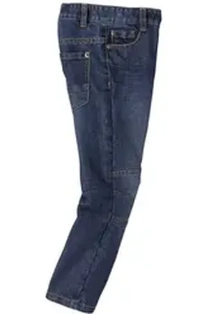Vertbaudet 7/8-Caprijeans Die UNVERWÜSTLICHE, robuste Jungen Straight-Jeans blau 128