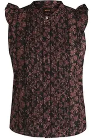 HUGO BOSS ORANGE Klassische Bluse C_Bantiana mit Ajour Details, Stehkragen bunt 40