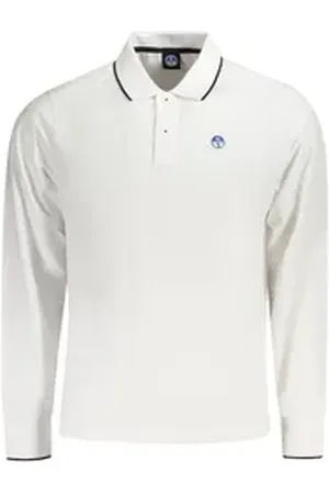 North Sails Poloshirt Weißes Herren Langarm-Poloshirt - Kontrastdetails XL