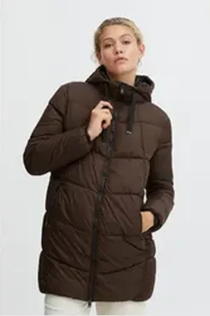 B YOUNG Steppjacke BYBOMINA JACKET 3 - 20810085 Steppmantel mit Kapuze braun 40