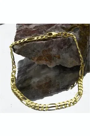 HOPLO Goldarmband Goldkette Figarokette Länge 21cm - Breite 3,4mm - 333-8 Karat Gold