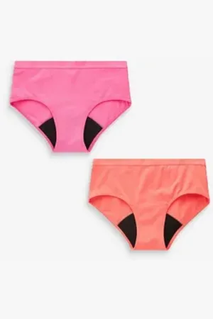 Next Hipster Teen Hygiene-Slip für leichtere Blutung, 2er-Pack (2-St) orange|rosa 146-152 (11-12 J.)