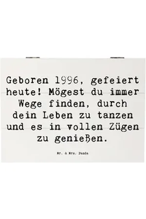 Mr. & Mrs. Panda Dekokiste 25 x 18 cm Spruch 1996 Geburtstag - Weiß - Geschenk, 1996 Feier, Gesc (1 St) weiß