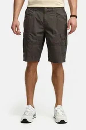INDICODE Cargoshorts INDreier mit elastischen Seiteneinsätzen für mehr Komfort grau S