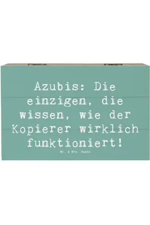 Mr. & Mrs. Panda Dekokiste 19 x 12 cm Spruch Auszubildende Kopierer - Meeresbrise - Geschenk, Te (1 St) blau