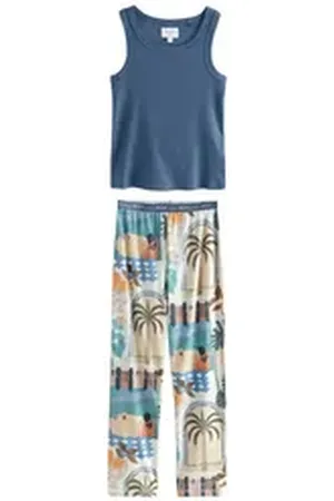 Next Pyjama Pyjama mit geripptem Trägertop (2 tlg) blau 48 (GB: 20)