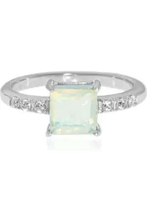 Cavill Silberring Äthiopischer Welo Opal & Zirkon Silber Ring, 0,584 ct (1-tlg) beige|silberfarben 63