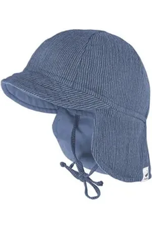 maximo Ballonmütze ® Jungen Sonnenhut mit Nackenschutz Musselin blau 43