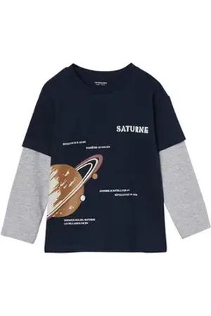 Vertbaudet Langarmshirt Jungen 2-in-1-Shirt blau 92/98