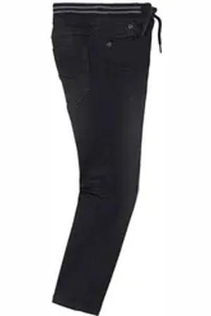 Vertbaudet 7/8-Caprijeans Jungen Sweathose, Denim-Optik schwarz 158/164