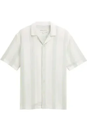 TOM TAILOR Denim Kurzarmhemd relaxed striped shirt weiß L