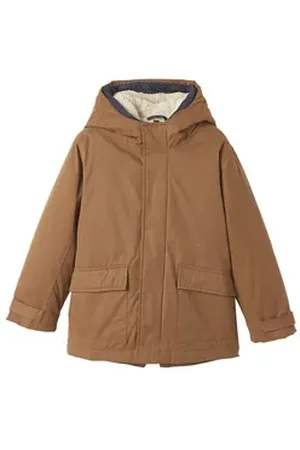 Vertbaudet Parka Jungen 3-in-1-Jacke mit Recycling-Polyester braun 110