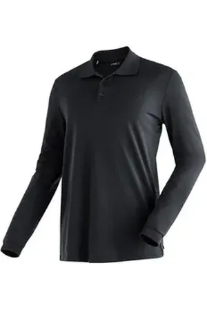 Maier Sports Poloshirt Herren Ulrich Poloshirt Langarm 15730 schwarz 3XL