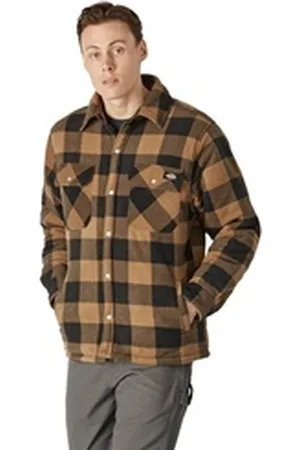 Dickies Thermohemd Portland SH5000, Wattiertes Hemd aus Fleece im Holzfällerlook braun XL