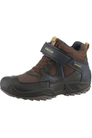 Geox J NEW SAVAGE BOY B ABX Winterstiefel Trekkingboots, Winterstiefel, Kindergartenschuh mit Warmfutter braun 34 EU