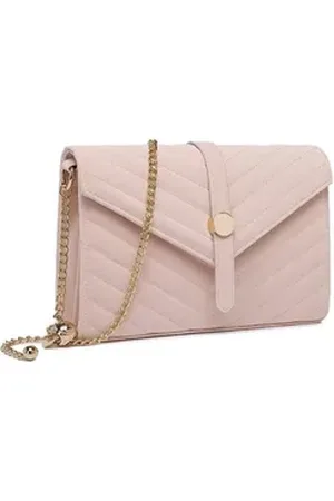 MISS LULÙ Clutch Damen-Clutch – Elegante Abendtasche mit Kette rosa
