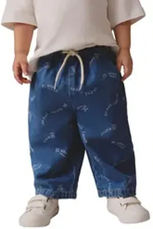 Next Weite Jeans Schlupfjeans mit weitem Bein aus 100 % Baumwolle (1-tlg) blau 74-80 (9-12 Mon,)