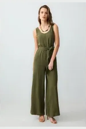 Jimmy Key Jumpsuit Geweven kaki jumpsuit braun L