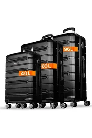 Nowi Hartschalen-Trolley Koffer Hartschalenkoffer mit Zahlenschloss & 8 Rollen Trolley, Zahlenschloss schwarz 204 cm