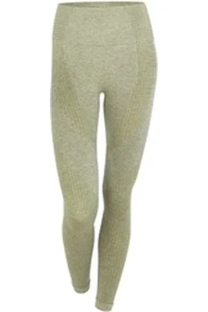 STARK SOUL Highwaist Leggings Sport Leggings "reflect" mit hohem breitem Bund grün L