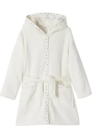 Vertbaudet Morgenmantel Mädchen Morgenmantel aus Plüsch KATZE, Polyester weiß 128