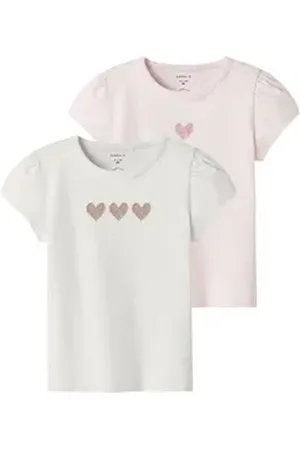 NAME IT Kurzarmshirt NBFHULLU 2P SS TOP BOX (Packung, 2-tlg) rosa 86