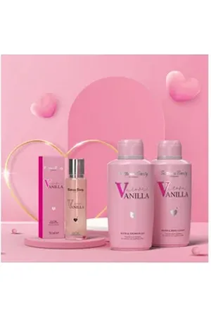 Bettina Barty Eau de Toilette Love Vanilla – Eau de Toilette 50ml, Duschgel 500ml, Bodylotion 500ml, 3-tlg.