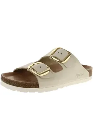 SUPERSOFT Fjort Damen Pantolette mit Fußbett Keilpantolette beige 40 EU