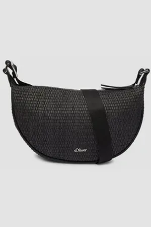 QS by s.Oliver Tragetasche Halbmondtasche mit Twillfutter, Logo schwarz