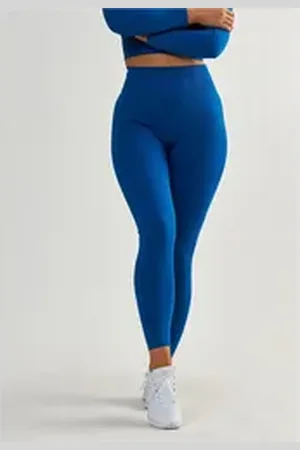BESHAPED Trainingstights Aan de slag! (1-tlg) ohne Nähte am Bund blau XL