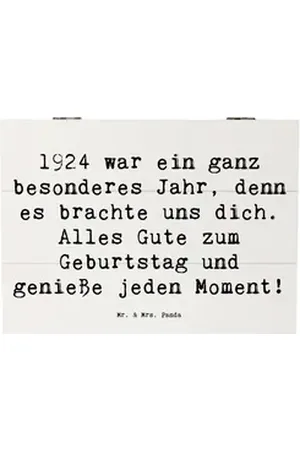 Mr. & Mrs. Panda Dekokiste 25 x 18 cm Spruch 1924 Geburtstag - Weiß - Geschenk, liebevolle Erinn (1 St) weiß
