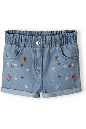 Minoti Jeansshorts Denim-Shorts mit Stickerei (9m-8y) blau 86-92cm