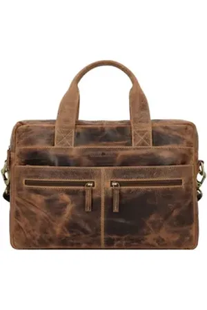 Greenburry Aktentasche Vintage, Leder braun