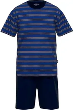 Götzburg GÖTZBURG Pyjama Herren-Shorty Single-Jersey Streifen blau 52