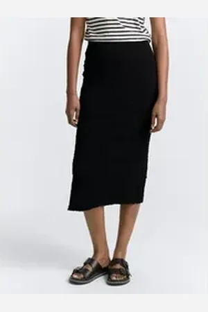 TOM TAILOR Denim Minirock Crinkle Midi-Rock schwarz XL