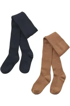 WHEAT Strickstrumpfhose 2 pk Wool Rib Tights Robin (Packung 2 St) blau 122 (128)
