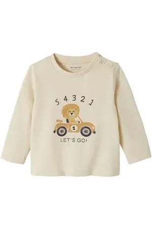 Vertbaudet Langarmshirt Jungen Baby Shirt Printmotiv weiß 62