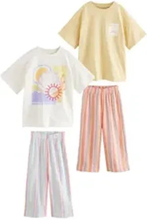 Next Pyjama Schlafanzüge aus 100 % Baumwolle, 2er-Pack (4 tlg) weiß 164 (14 J.)