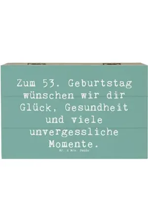 Mr. & Mrs. Panda Dekokiste 19 x 12 cm Spruch 53. Geburtstag Glück - Meeresbrise - Geschenk, Gebu (1 St) blau